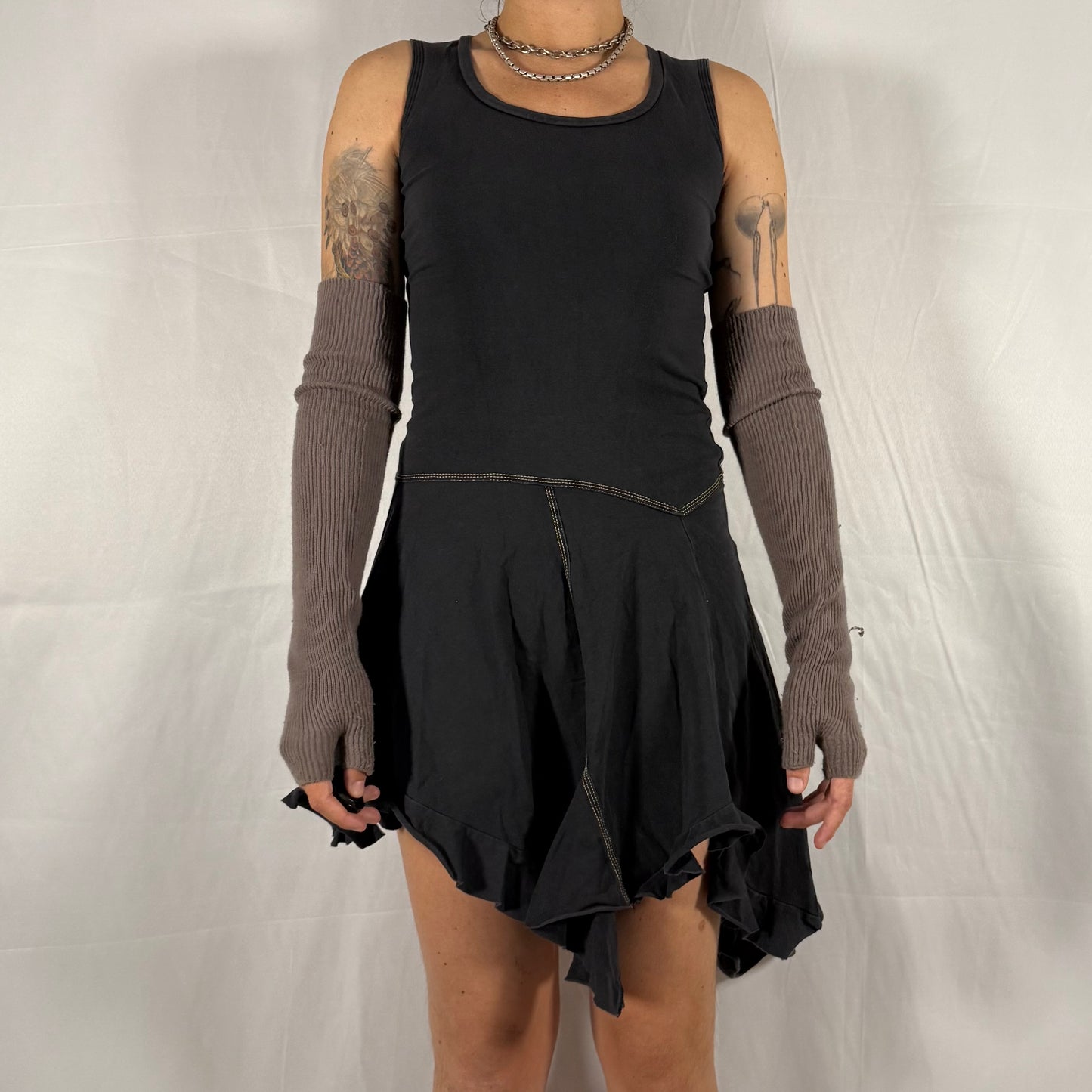 Marithe Francois Girbaud Y2K Whimsigoth Dress Fairy Grunge Deconstructed Apocalyptic Asymmetrical Handkerchief Dress Tunic