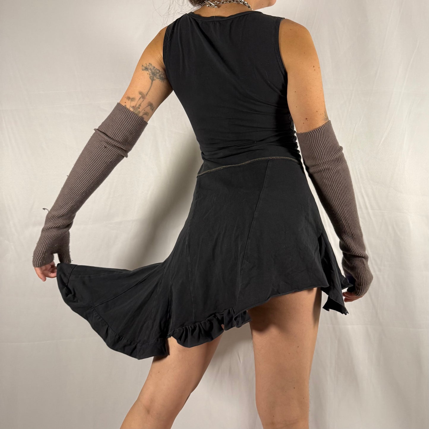Marithe Francois Girbaud Y2K Whimsigoth Dress Fairy Grunge Deconstructed Apocalyptic Asymmetrical Handkerchief Dress Tunic