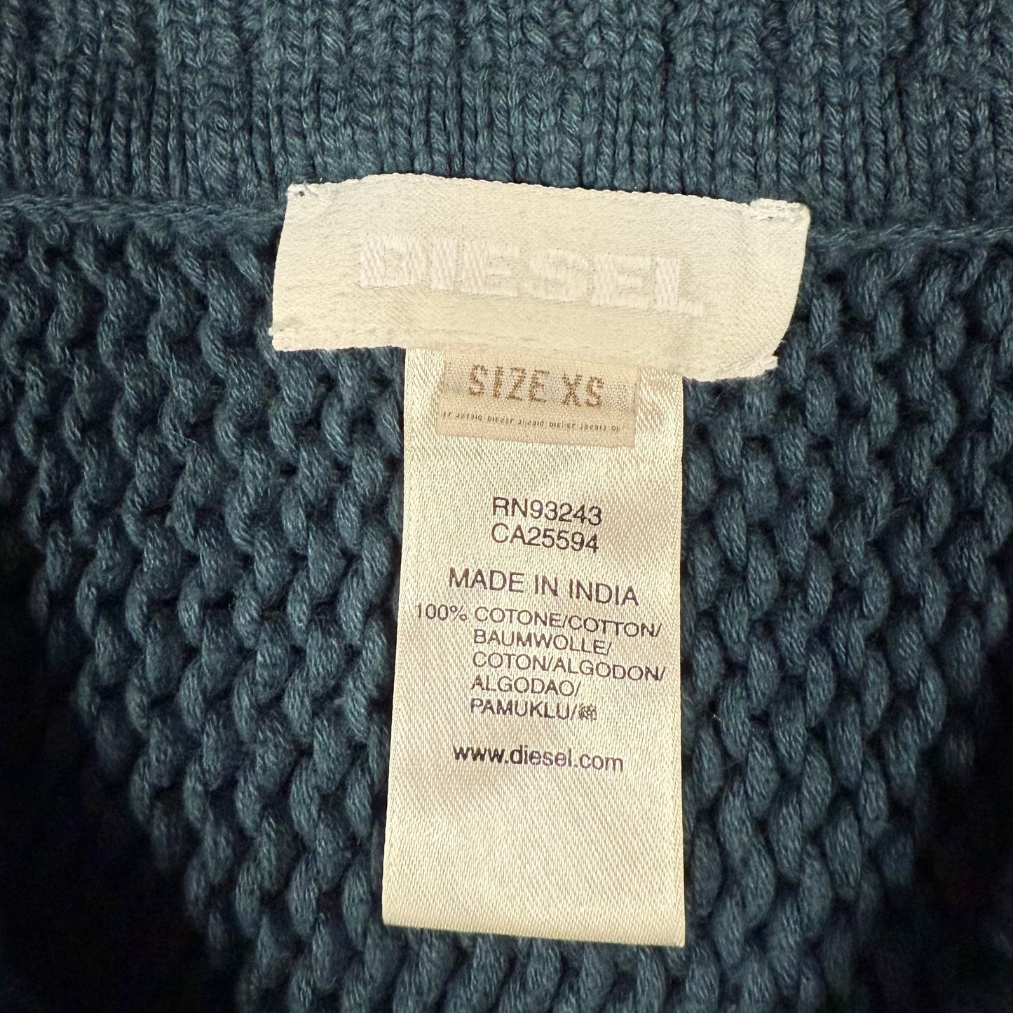 Y2K Diesel knit bolero cyber grunge distressed fold over cardigan deconstructed apocalyptic knitwear fairy whimsigoth shrug sleeves