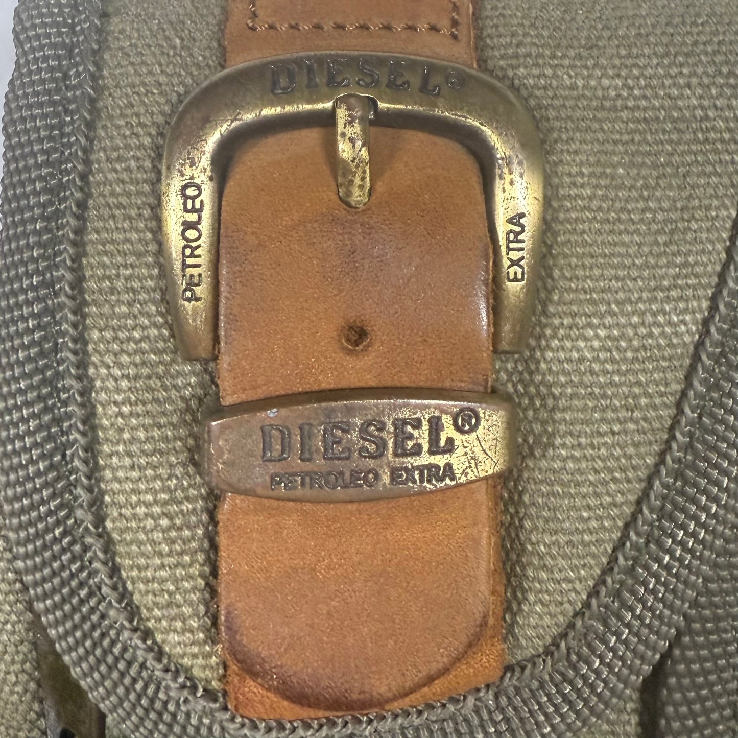 Y2K Diesel Bag Techwear Gorpcore Cyber Utility Cargo Mini Bag Multipocket Military Canvas and Leather Belt Bag