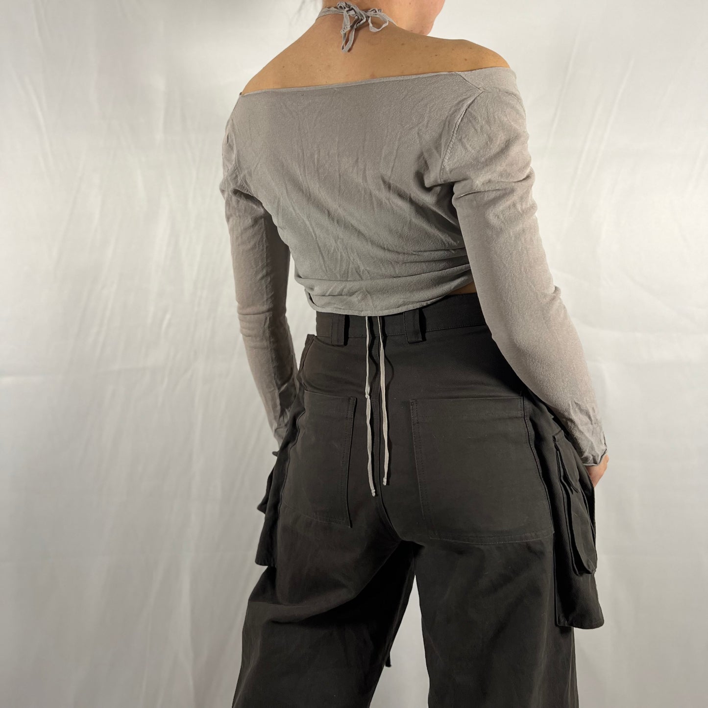 Y2K Sarah Pacini Deconstructed Wrap top Techwear Apocalyptic Neutral Subversive Asymmetrical Minimalist Modular Top
