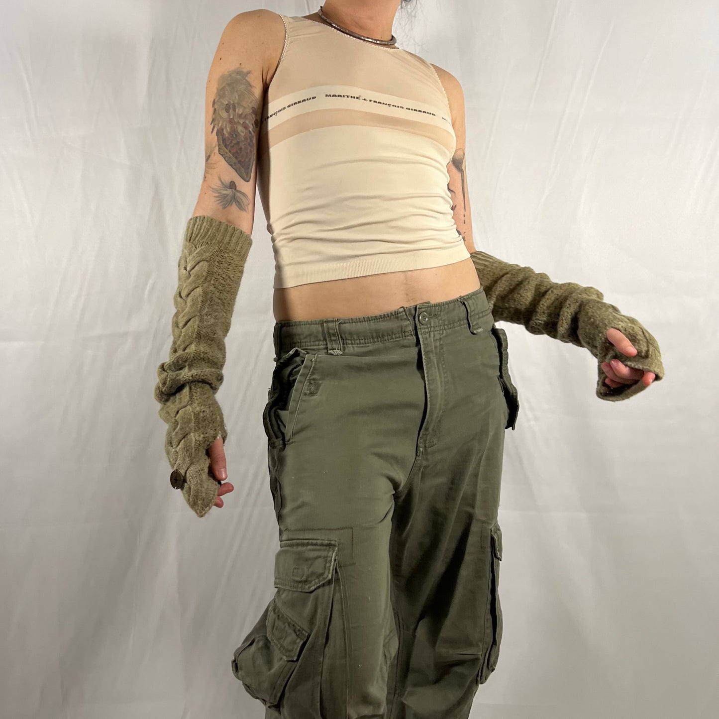 Y2K Marithe Francois Girbaud Sheer Mesh Tank Top Utility Techwear Subversive Cyber Rave Top