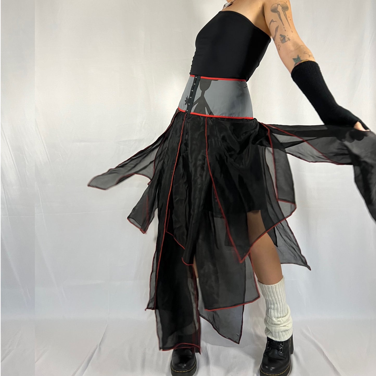 Deadstock Whimsigoth Biche de Bere Corset Skirt Deconstructed Asymmetrical Designer Skirt