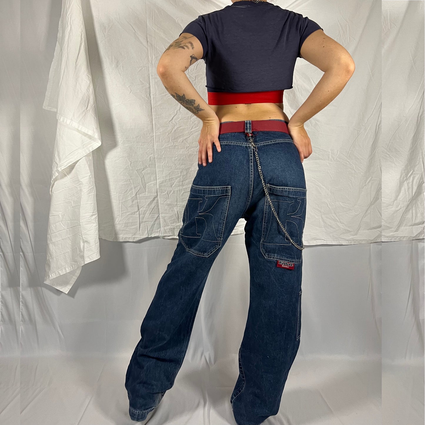 Killah Miss Sixty Y2K Wide Leg Cargo Pants Skate Pants Utility Techwear Boyfriend Jeans