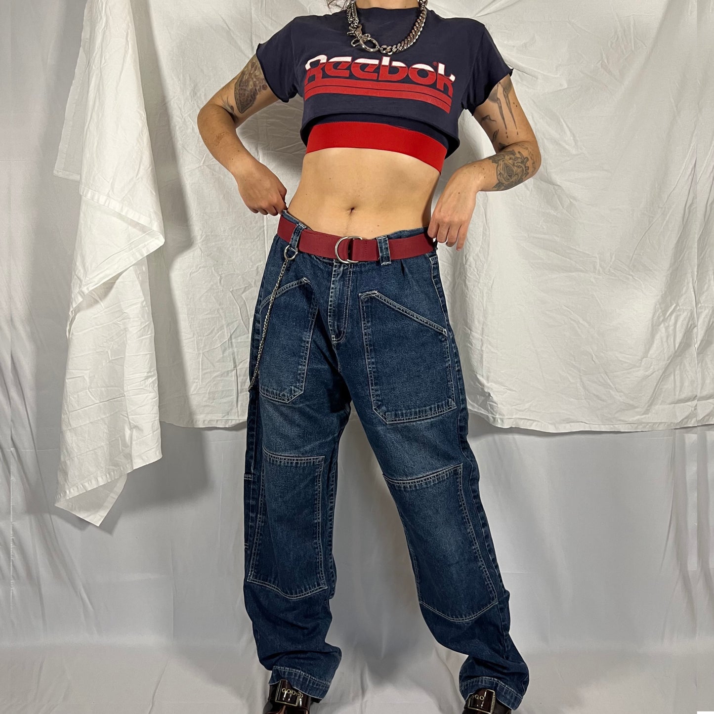 Killah Miss Sixty Y2K Wide Leg Cargo Pants Skate Pants Utility Techwear Boyfriend Jeans