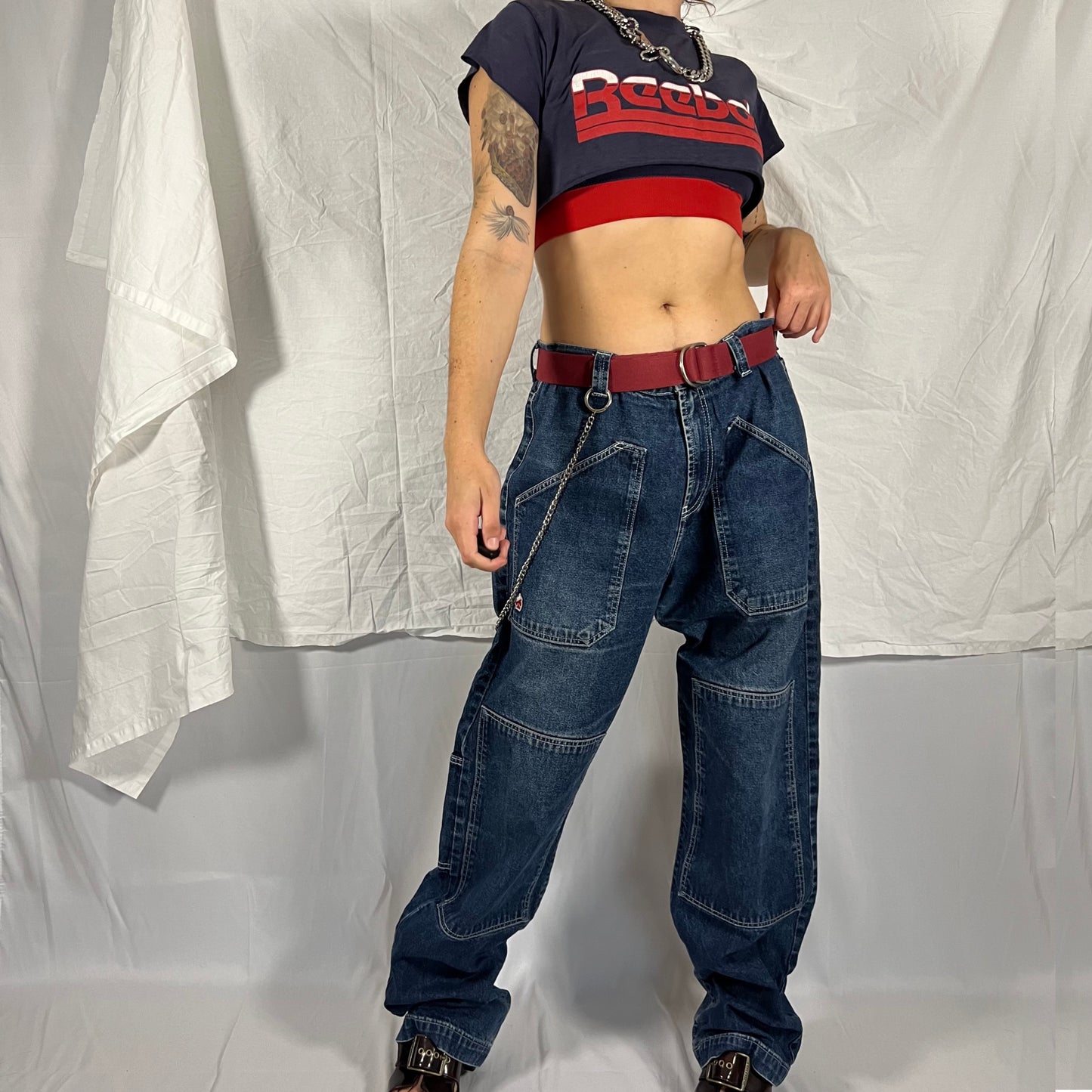 Killah Miss Sixty Y2K Wide Leg Cargo Pants Skate Pants Utility Techwear Boyfriend Jeans