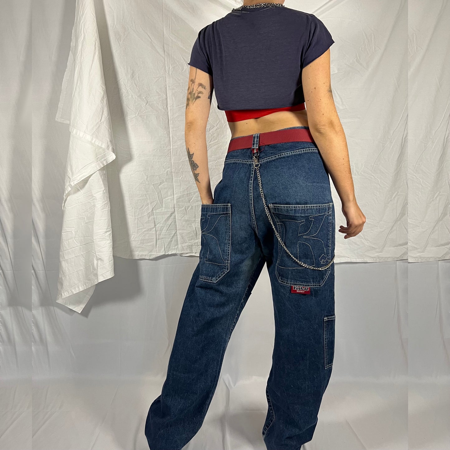 Killah Miss Sixty Y2K Wide Leg Cargo Pants Skate Pants Utility Techwear Boyfriend Jeans