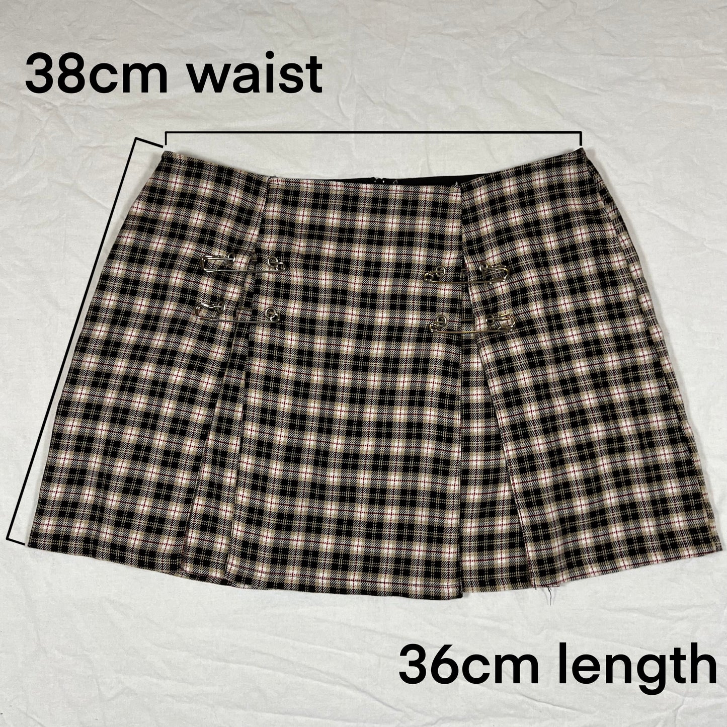 Lip Service Plaid Mini Skirt Y2K 90's Made in USA Punk Safety Pin Skirt