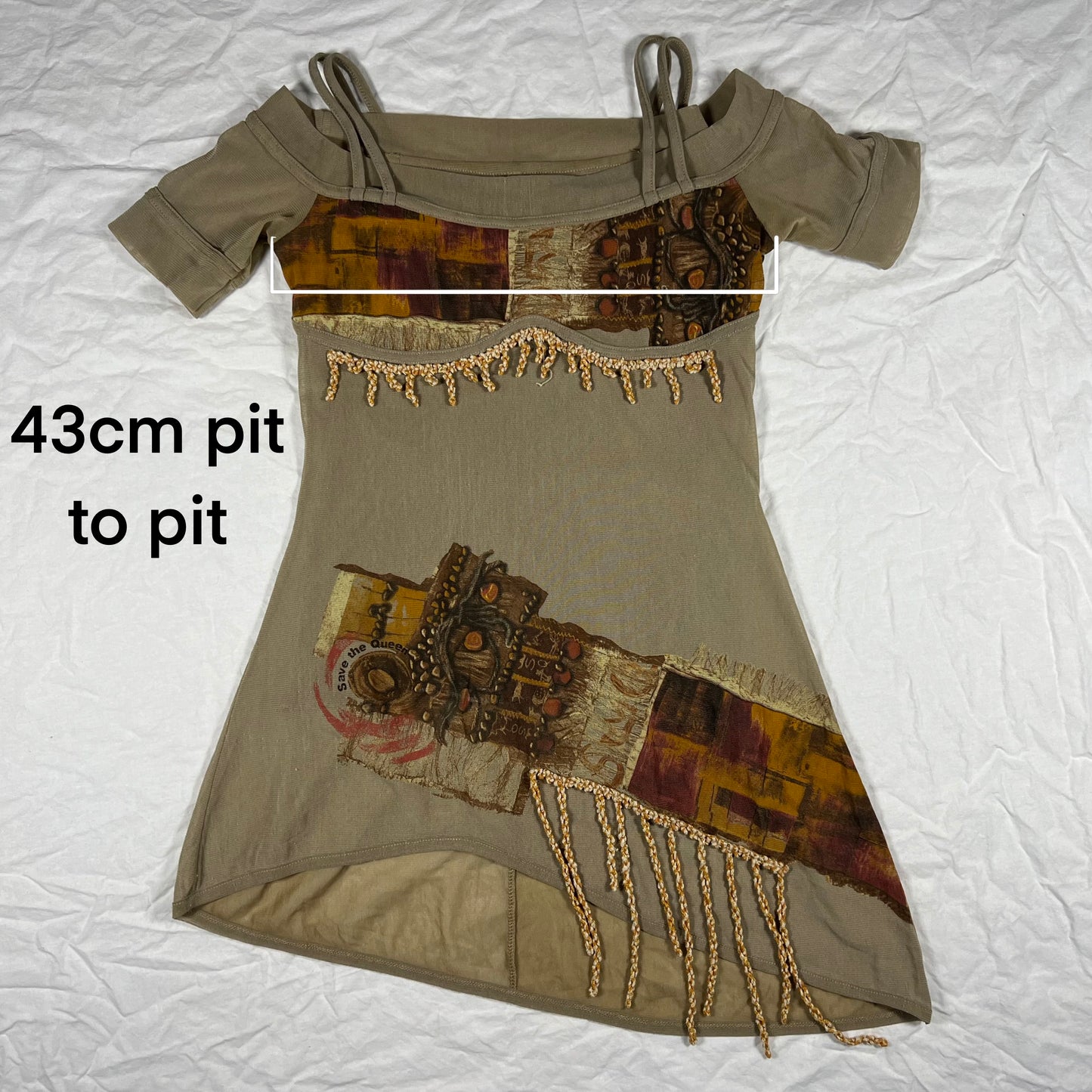 Y2K Save The Queen Coquette Earth Fairy Balletcore Deconstructed Asymmetrical Tunic