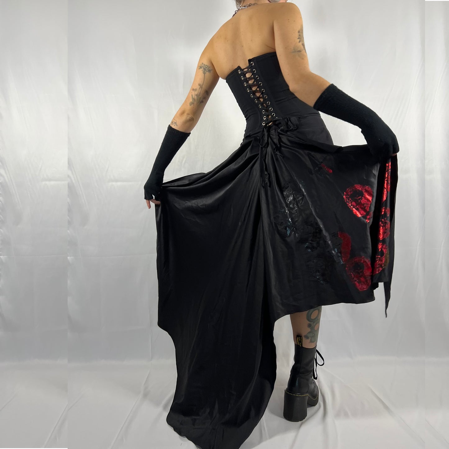 Y2K Designer Voyage Mazzilli Michielsen Patchwork Skirt Avante Garde Coquette Whimsigoth Deconstructed Mini Skirt with Train