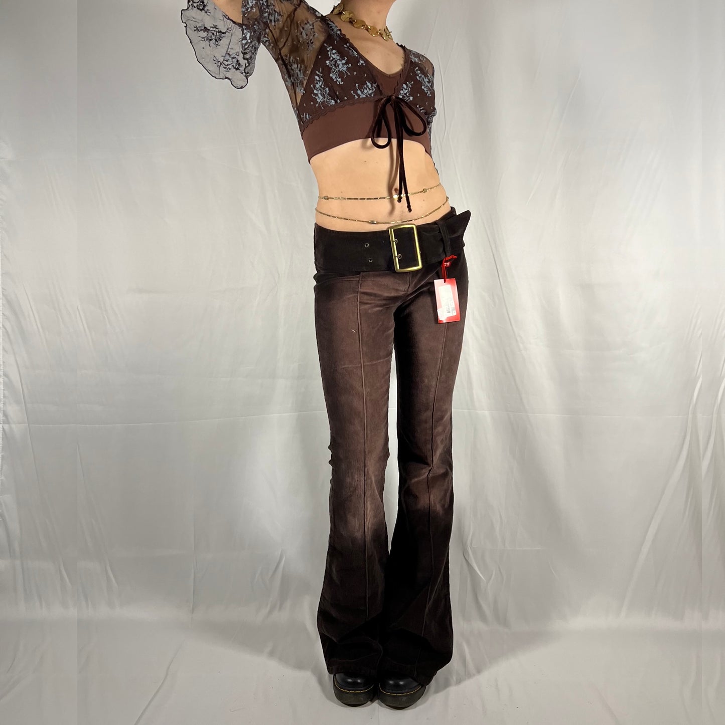 Y2K Miss Sixty Low Rise Boot Cut Flare Pants Deadstock Corduroy Rare Disco Going Out Pants Cyber Rave Fairy Grunge Pants