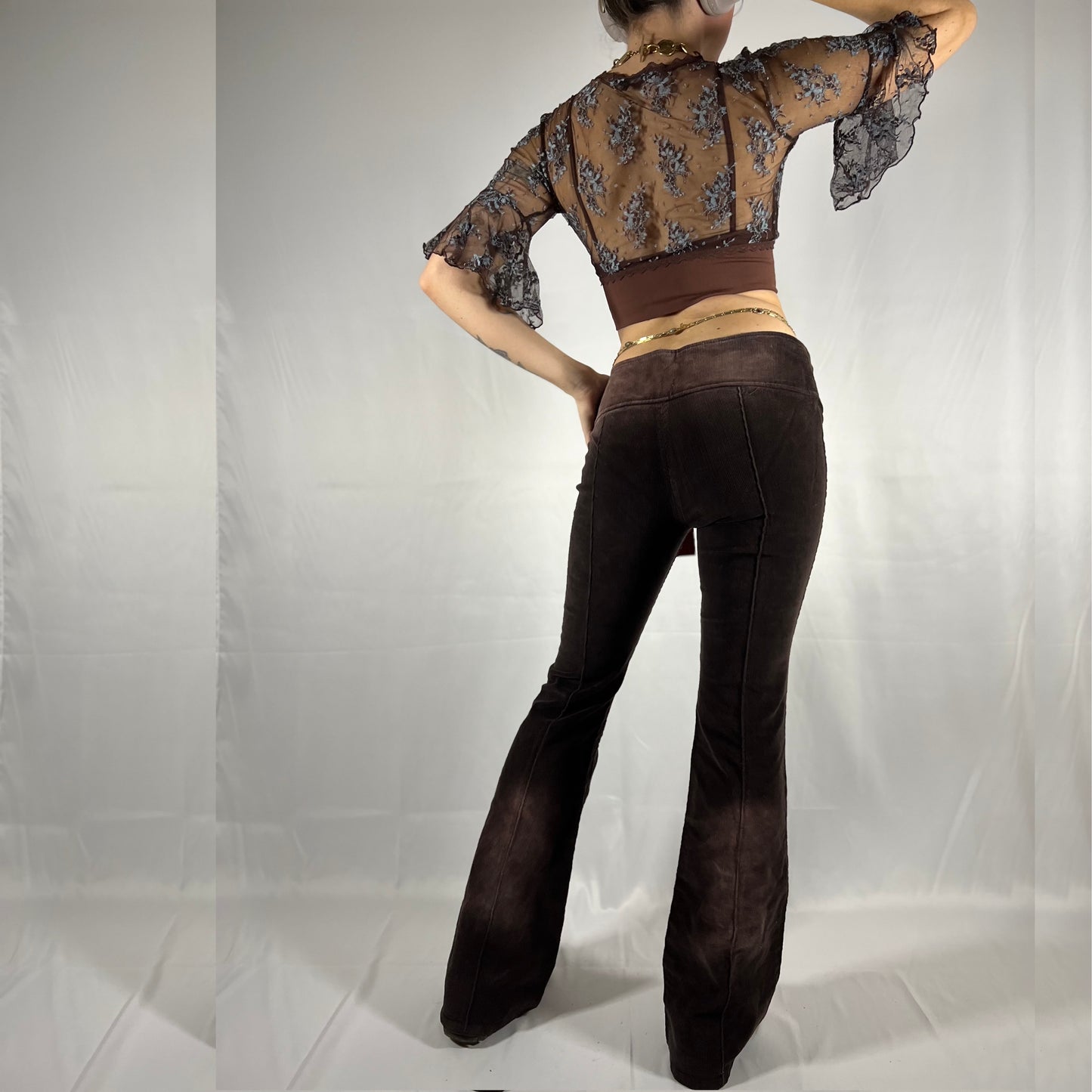 Y2K Miss Sixty Low Rise Boot Cut Flare Pants Deadstock Corduroy Rare Disco Going Out Pants Cyber Rave Fairy Grunge Pants
