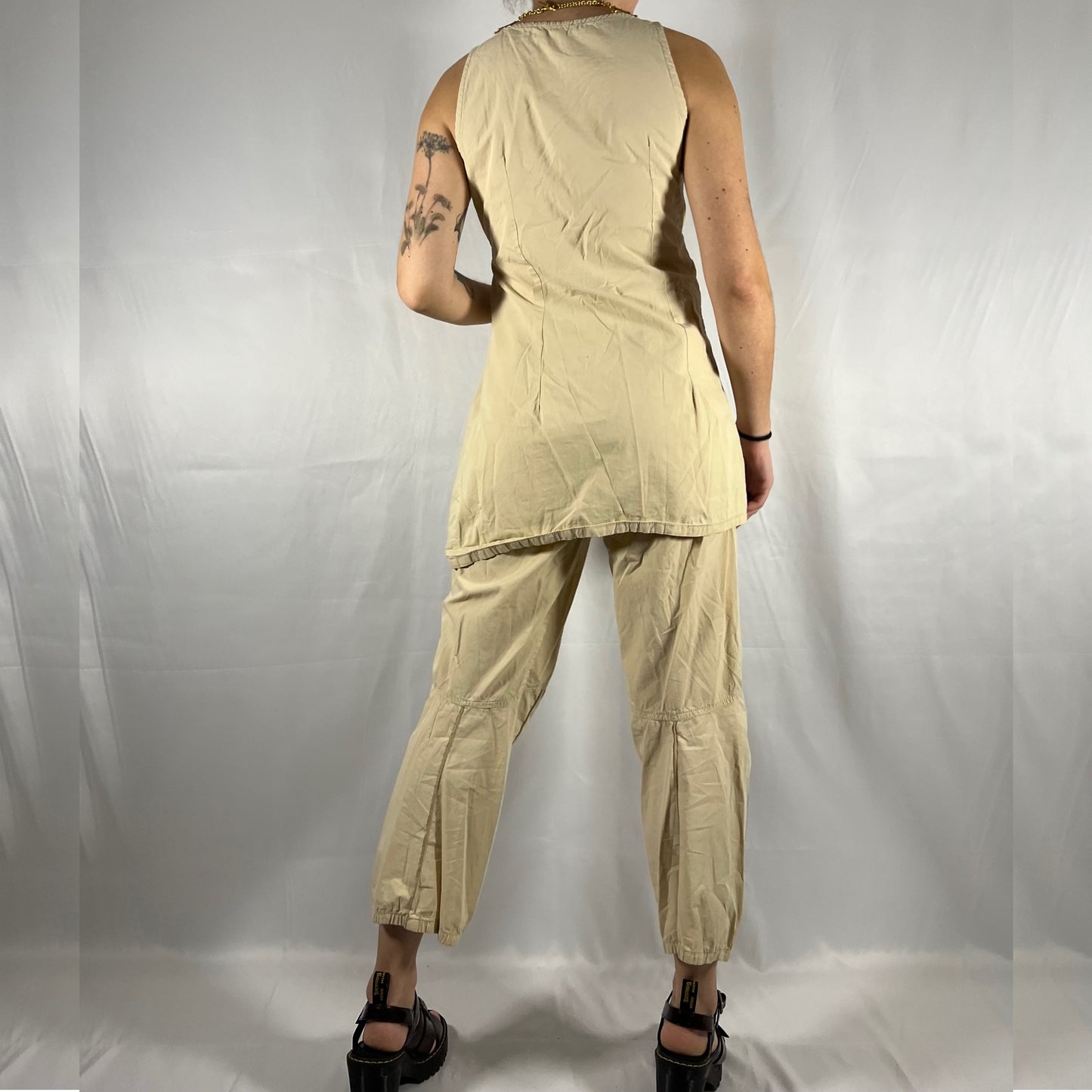 Y2K Cop Copine 2026 Techwear Set Utility Cyber Cargo Solarpunk Futuristic Pant Set Gorpcore Neutral Apocalyptic Two Piece Set Matching Set