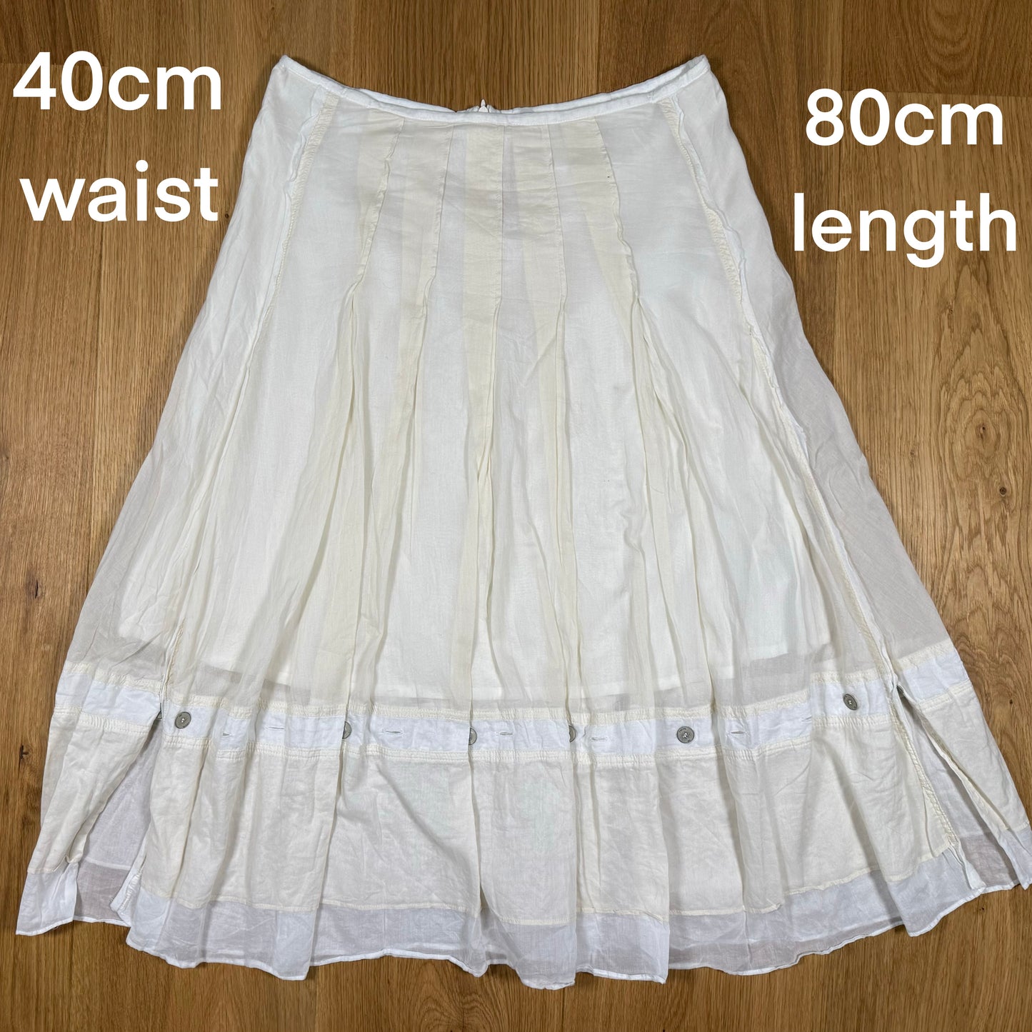 Y2K Cop Copine Coquette Maxi Skirt Balletcore Layered Pastel Angelic Neutral Low Waisted Button Detail Fairy Pleated Skirt