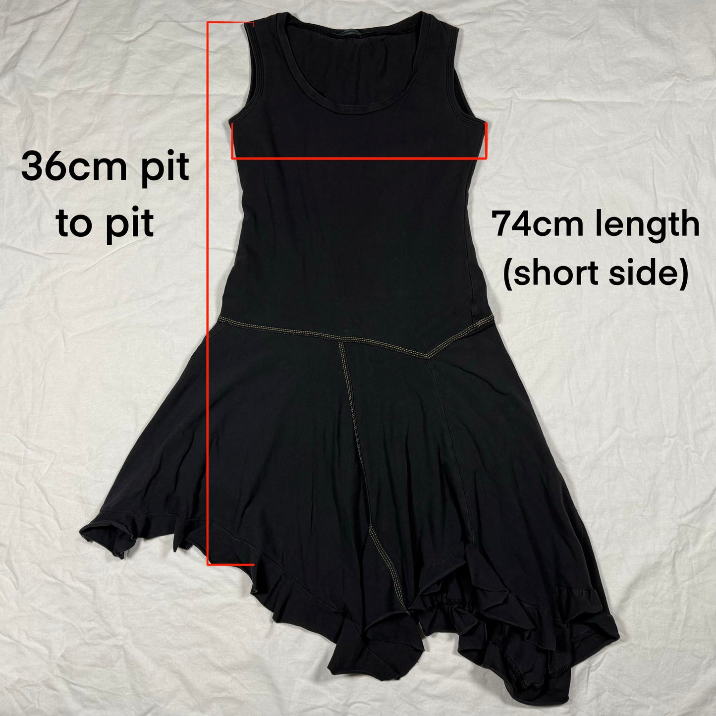 Marithe Francois Girbaud Y2K Whimsigoth Dress Fairy Grunge Deconstructed Apocalyptic Asymmetrical Handkerchief Dress Tunic