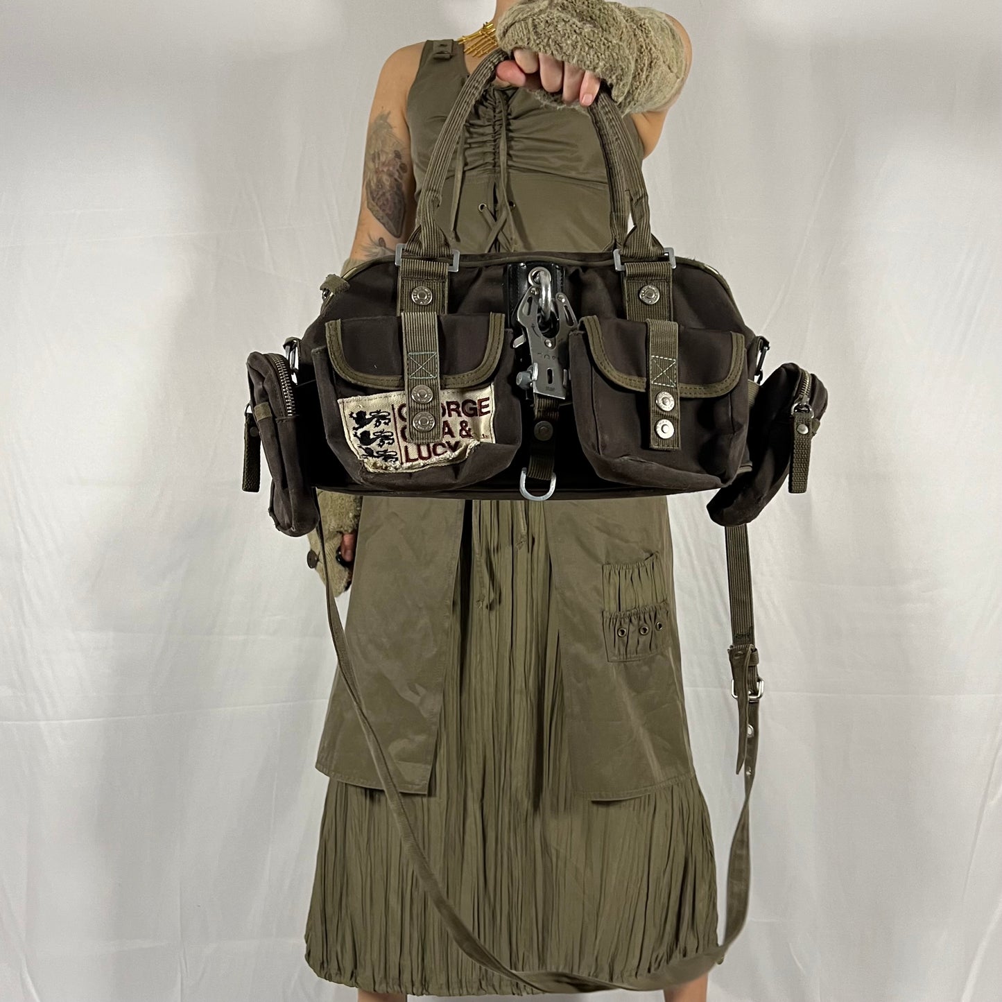 Y2K GGL Cargo Bag Utility Techwear Gorpcore Cyber George Gina & Lucy Handbag