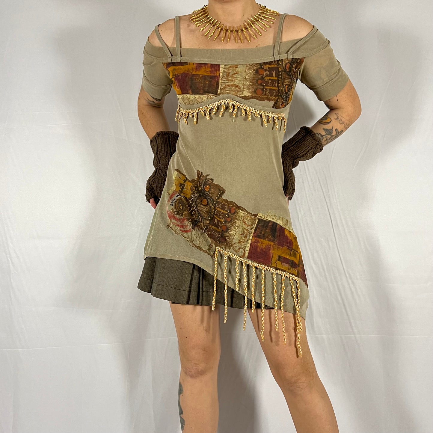 Y2K Save The Queen Coquette Earth Fairy Balletcore Deconstructed Asymmetrical Tunic