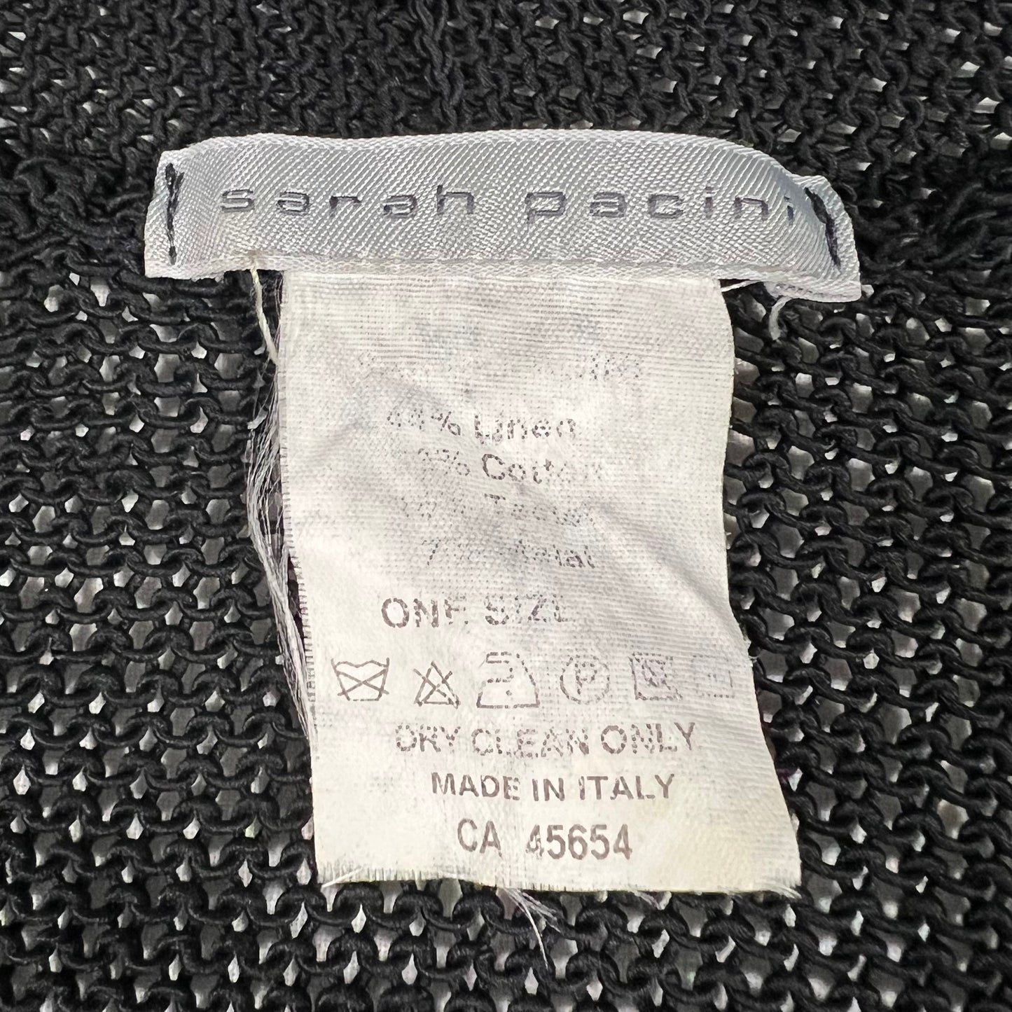 Sarah Pacini Y2K Deconstructed Whimsigoth Wrap Top Asymmetrical Bi-material Knit Top