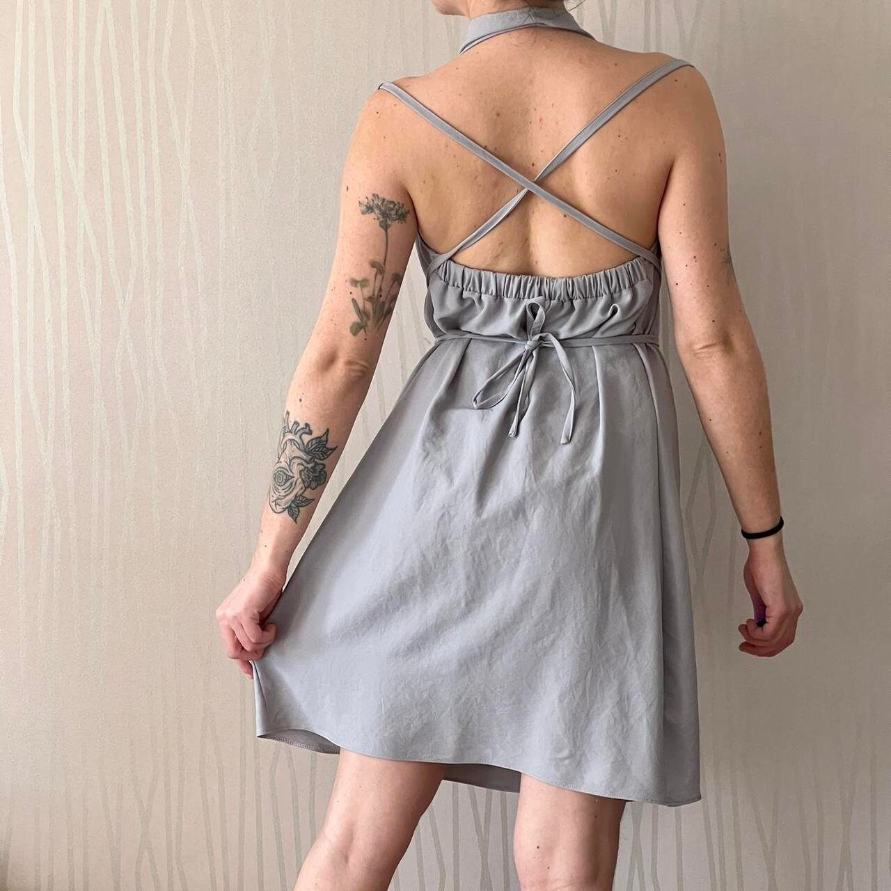Cyber Y2K Sarah Pacini Sculptural Tie Up Draped Grecian Subversive Halter Dress