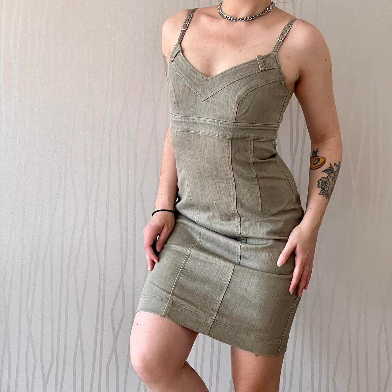 Cop Copine Vintage Y2K Bustier Dress Techwear Subversive Basic Denim Bodycon Dress