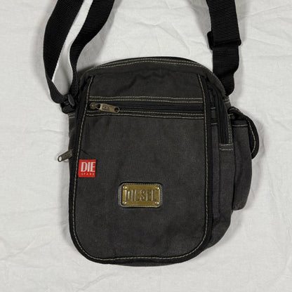 Y2K Vintage Diesel Canvas Cargo Crossbody Bag – Minimal Techwear Utility