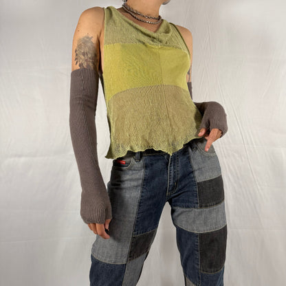Y2K Vintage Sarah Pacini Open Knit Cowl Top – Fairy Grunge / Balletcore