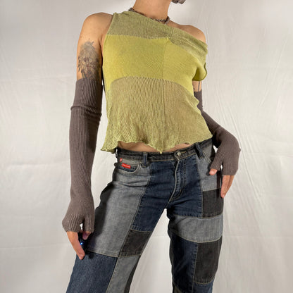 Y2K Vintage Sarah Pacini Open Knit Cowl Top – Fairy Grunge / Balletcore
