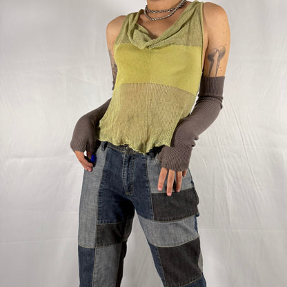 Y2K Vintage Sarah Pacini Open Knit Cowl Top – Fairy Grunge / Balletcore