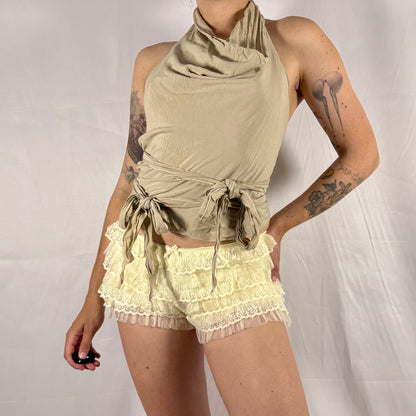 Y2K Handmade Deconstructed Halter Top – Modular Backless Wrap