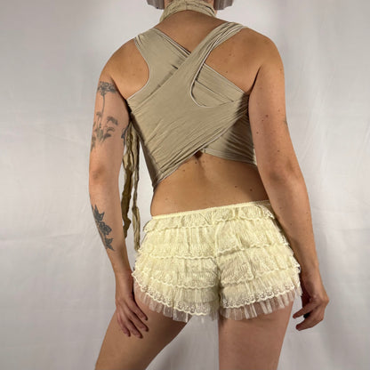 Y2K Handmade Deconstructed Halter Top – Modular Backless Wrap
