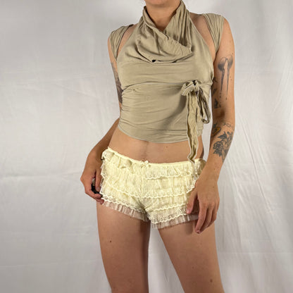 Y2K Handmade Deconstructed Halter Top – Modular Backless Wrap