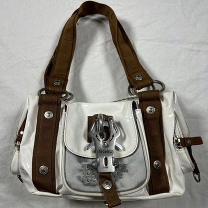 Y2K George Gina &amp; Lucy Patent Vinyl Baguette / Bowler Bag – Hardware Utility