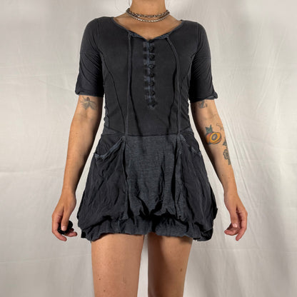 Marithe Francois Girbaud Y2K Whimsigoth Dress Fairy Grunge Deconstructed Apocalyptic Gathered Ruffle Dress Tiered Bubble Skirt