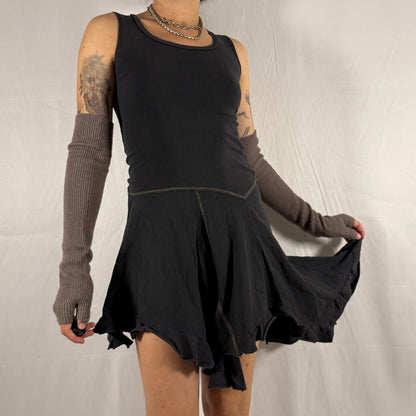 Marithe Francois Girbaud Y2K Whimsigoth Dress Fairy Grunge Deconstructed Apocalyptic Asymmetrical Handkerchief Dress Tunic