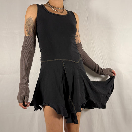 Marithe Francois Girbaud Y2K Whimsigoth Dress Fairy Grunge Deconstructed Apocalyptic Asymmetrical Handkerchief Dress Tunic