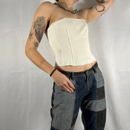 Y2K Biche de Bère Boned Strapless Corset Top – Structured Canvas