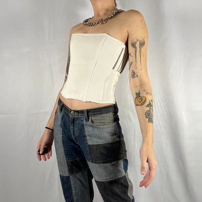 Y2K Biche de Bère Boned Strapless Corset Top – Structured Canvas