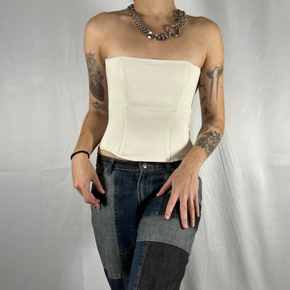 Y2K Biche de Bère Boned Strapless Corset Top – Structured Canvas