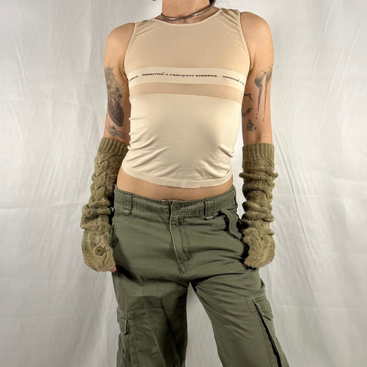 Y2K Marithe Francois Girbaud Sheer Mesh Tank Top Utility Techwear Subversive Cyber Rave Top