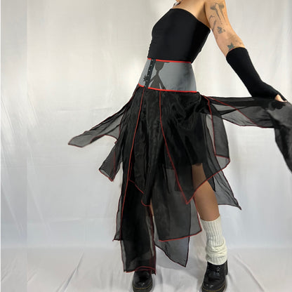 Y2K Biche de Bère Deadstock Corset Waist Asymmetrical Skirt – With Tags