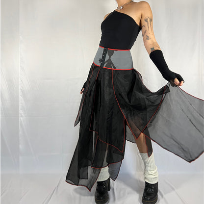 Y2K Biche de Bère Deadstock Corset Waist Asymmetrical Skirt – With Tags