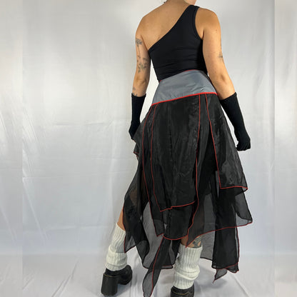 Y2K Biche de Bère Deadstock Corset Waist Asymmetrical Skirt – With Tags