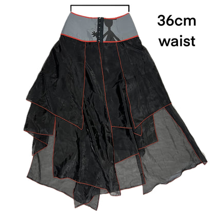 Y2K Biche de Bère Deadstock Corset Waist Asymmetrical Skirt – With Tags