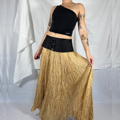 Y2K Biche de Bère Textured Corset Belt – Sculptural Layering