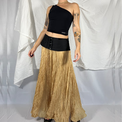 Y2K Biche de Bère Textured Corset Belt – Sculptural Layering