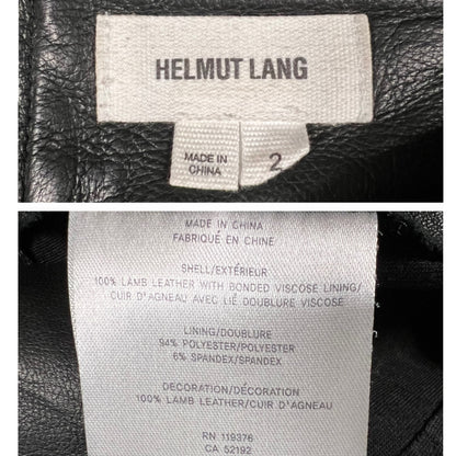 Helmut Lang 100% Lamb Leather Asymmetrical Mini Skirt