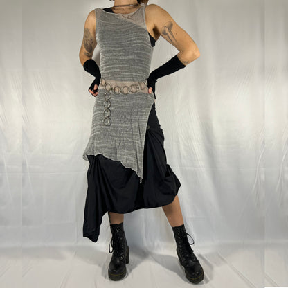 Y2K Sarah Pacini Sheer Asymmetrical Knit Tunic – Deconstructed Layering