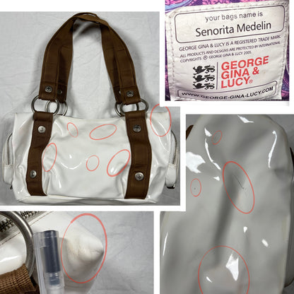 Y2K George Gina &amp; Lucy Patent Vinyl Baguette / Bowler Bag – Hardware Utility