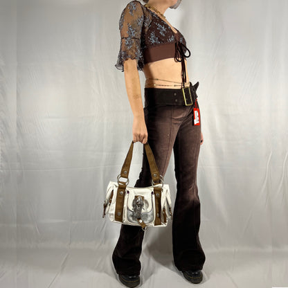 Y2K George Gina &amp; Lucy Patent Vinyl Baguette / Bowler Bag – Hardware Utility