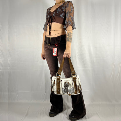 Y2K George Gina &amp; Lucy Patent Vinyl Baguette / Bowler Bag – Hardware Utility